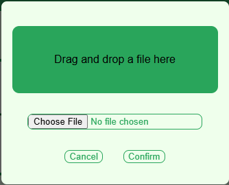 Upload dialog box
